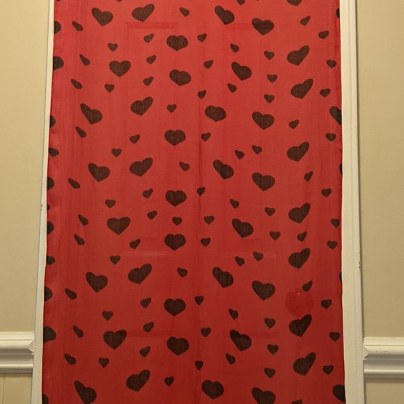 NWT Ethel & Myrtle Red & Black Heart Scarf - Picture 5 of 9
